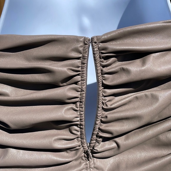 LaPointe Ruched Faux Leather Mini Skirt - Picture 13 of 16